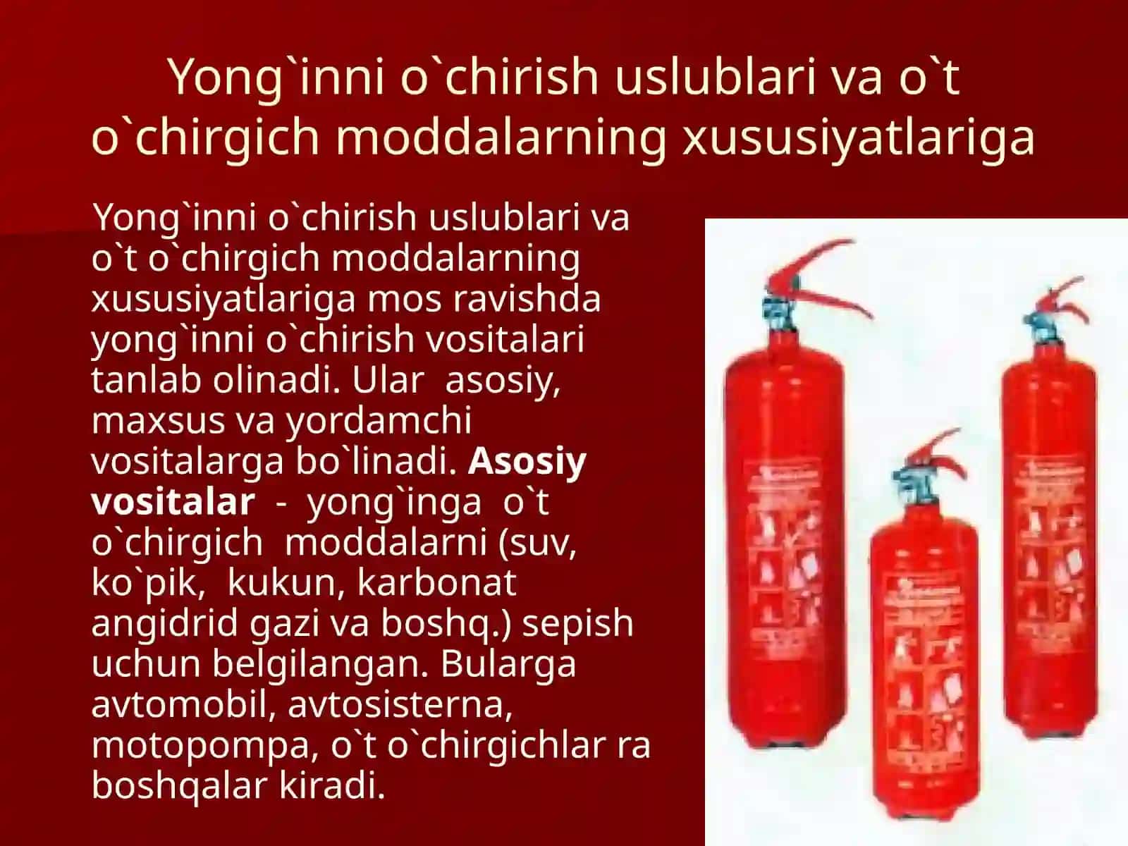 Yong’indan himoyalanishning zamonaviy texnik vositalari 2