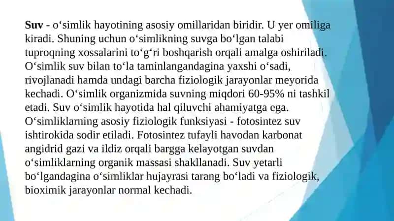 Sug’orish va mavsumiy sug’orish me’yorlarini aniqlash 2