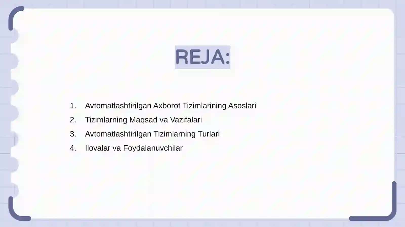 Avtomatlashtirilgan axborot tizimlari 2
