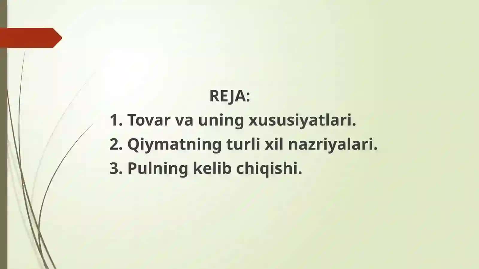 IQTISODIYOTDA TOVAR VA PUL 2