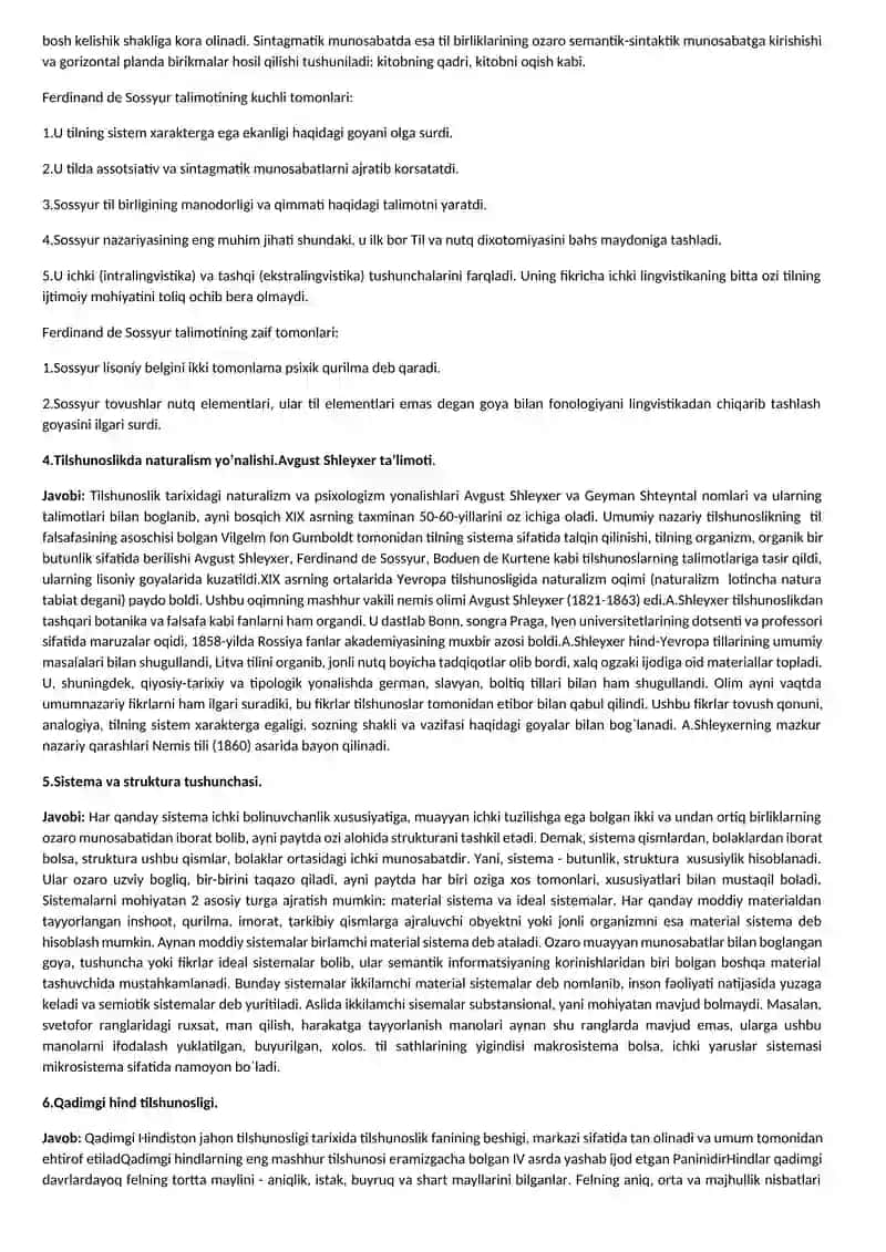 Tilshunoslik javoblar 2