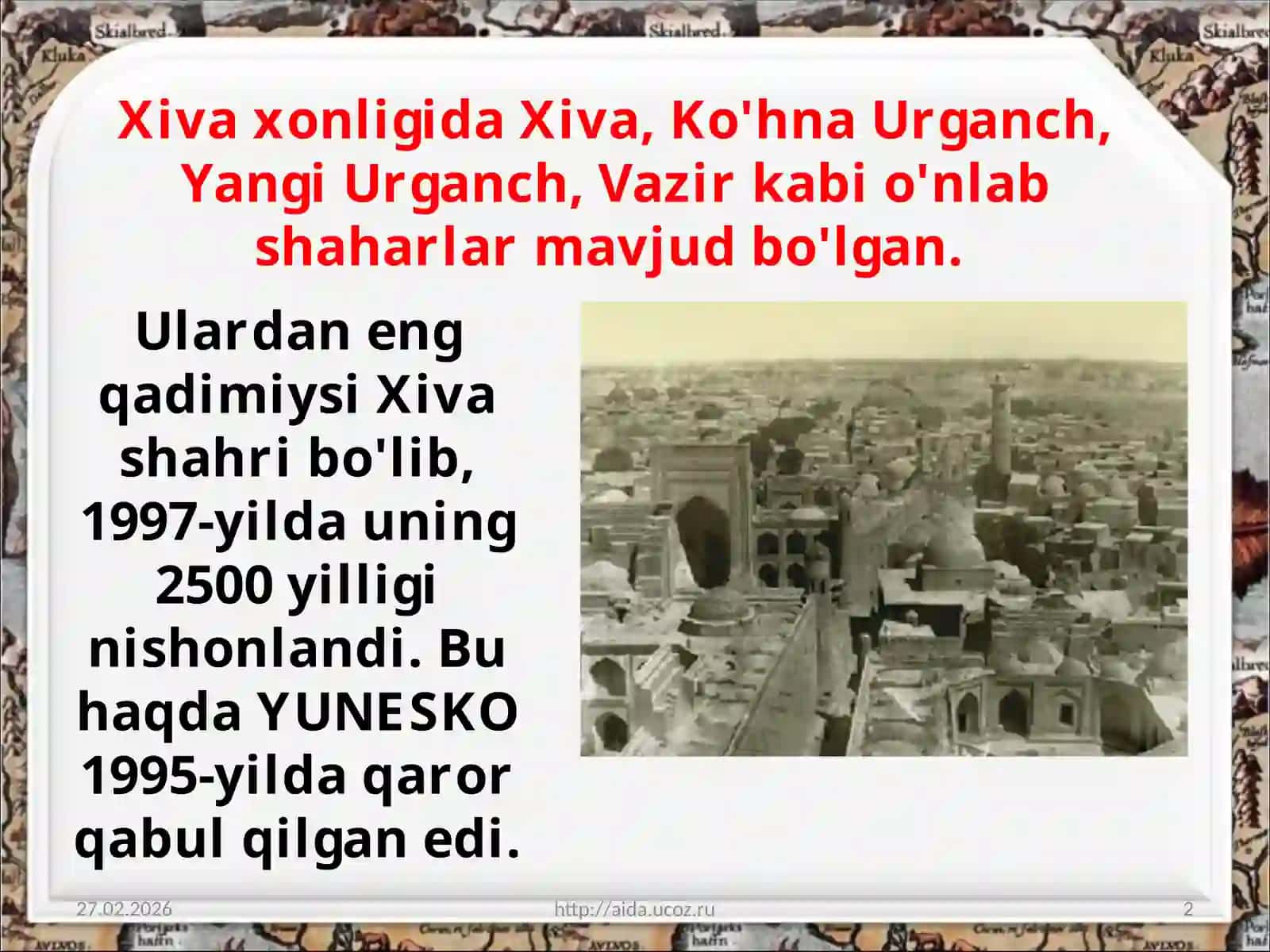8-sinf O'zbekiston tarixi fanidarsligi asosida 2