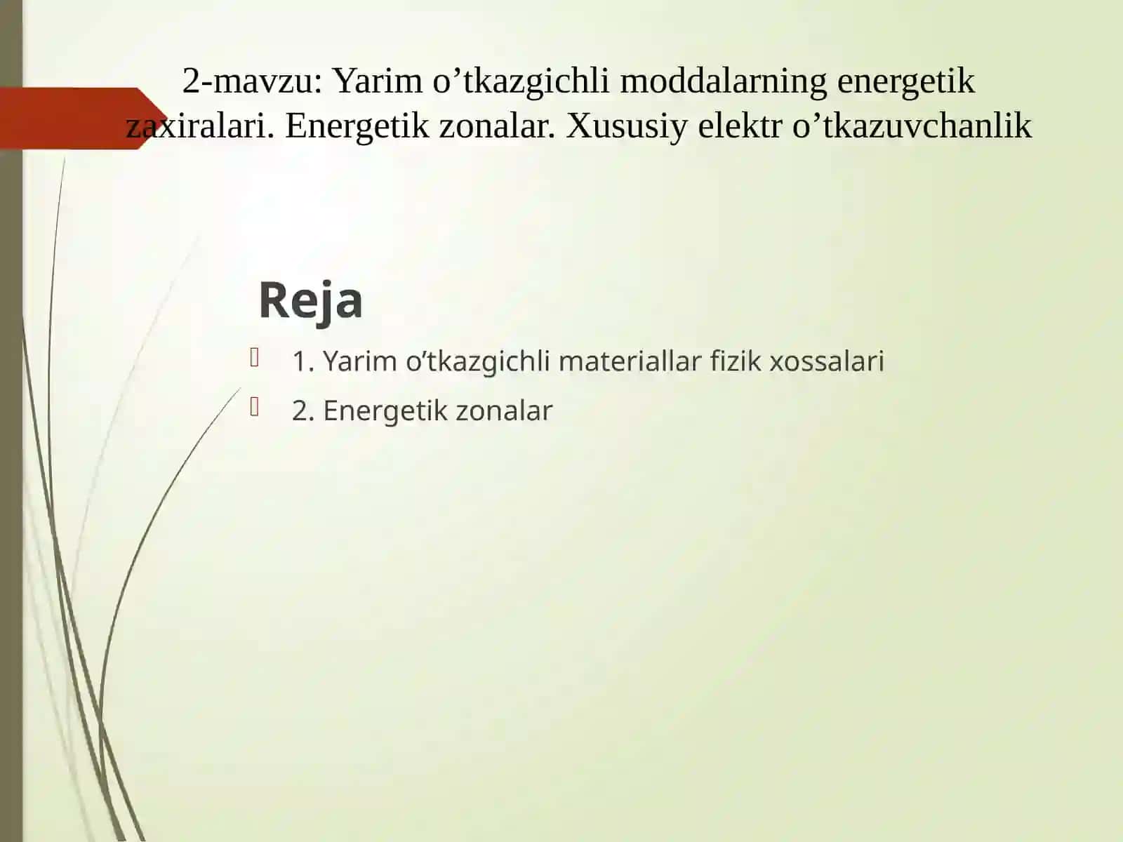 Yarimo’tkazgichlar fiziika xossalari 2