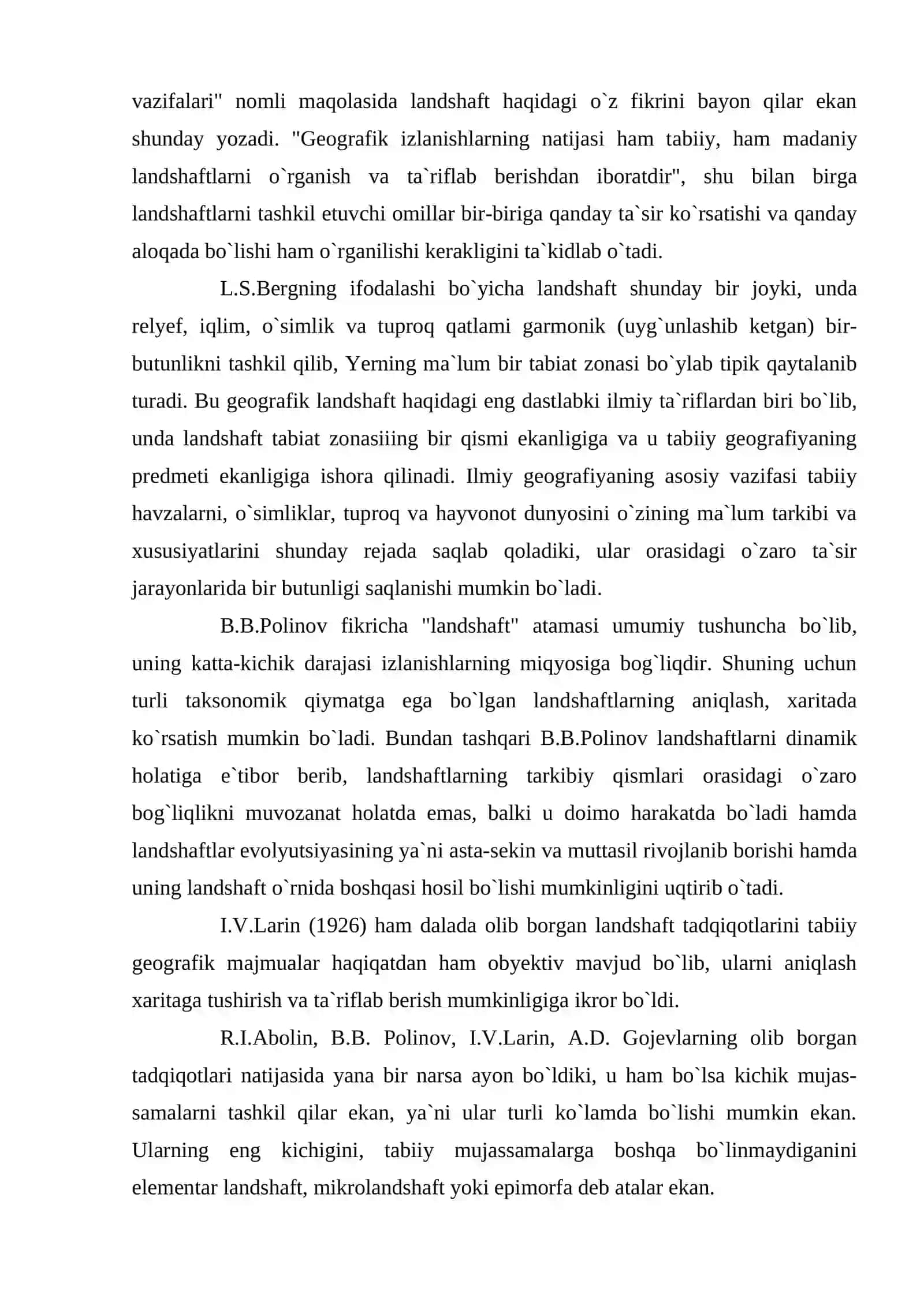 Landshaftlar geografiyasining rivojlanish tarixi 2