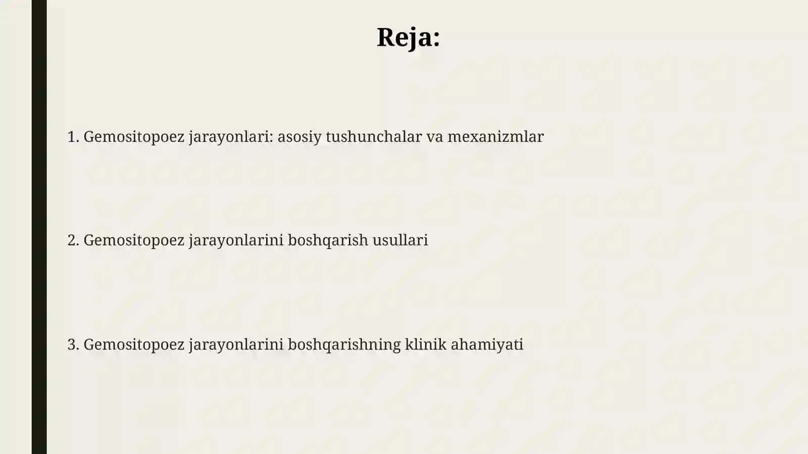 Gemositopoez jarayonlarining boshqaruvi 2