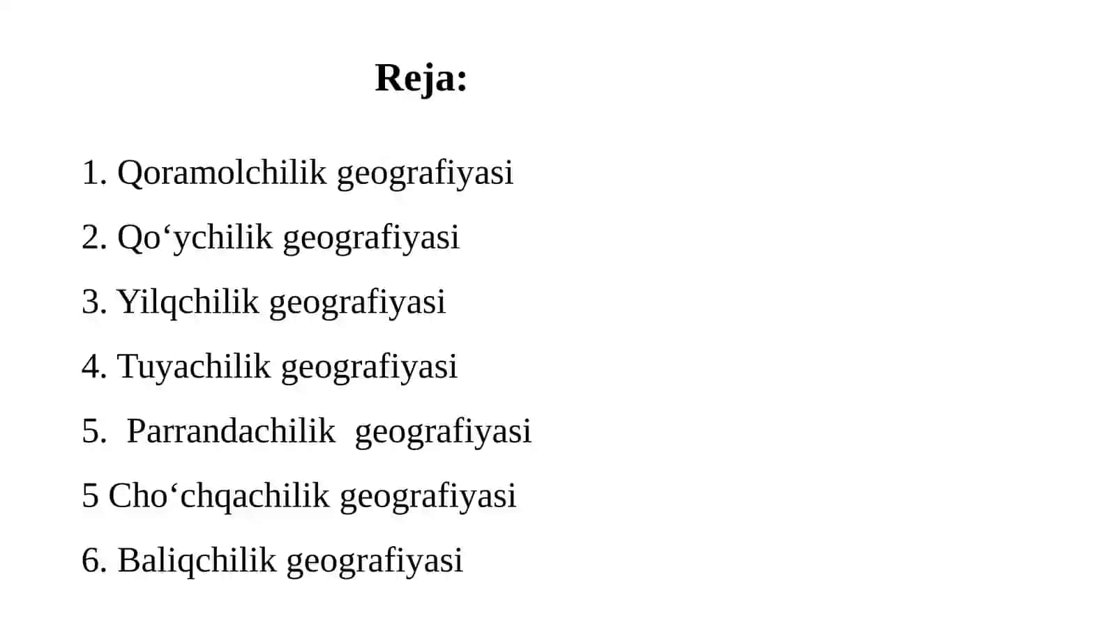 Jahon chorvachiligi haqida slayd 2