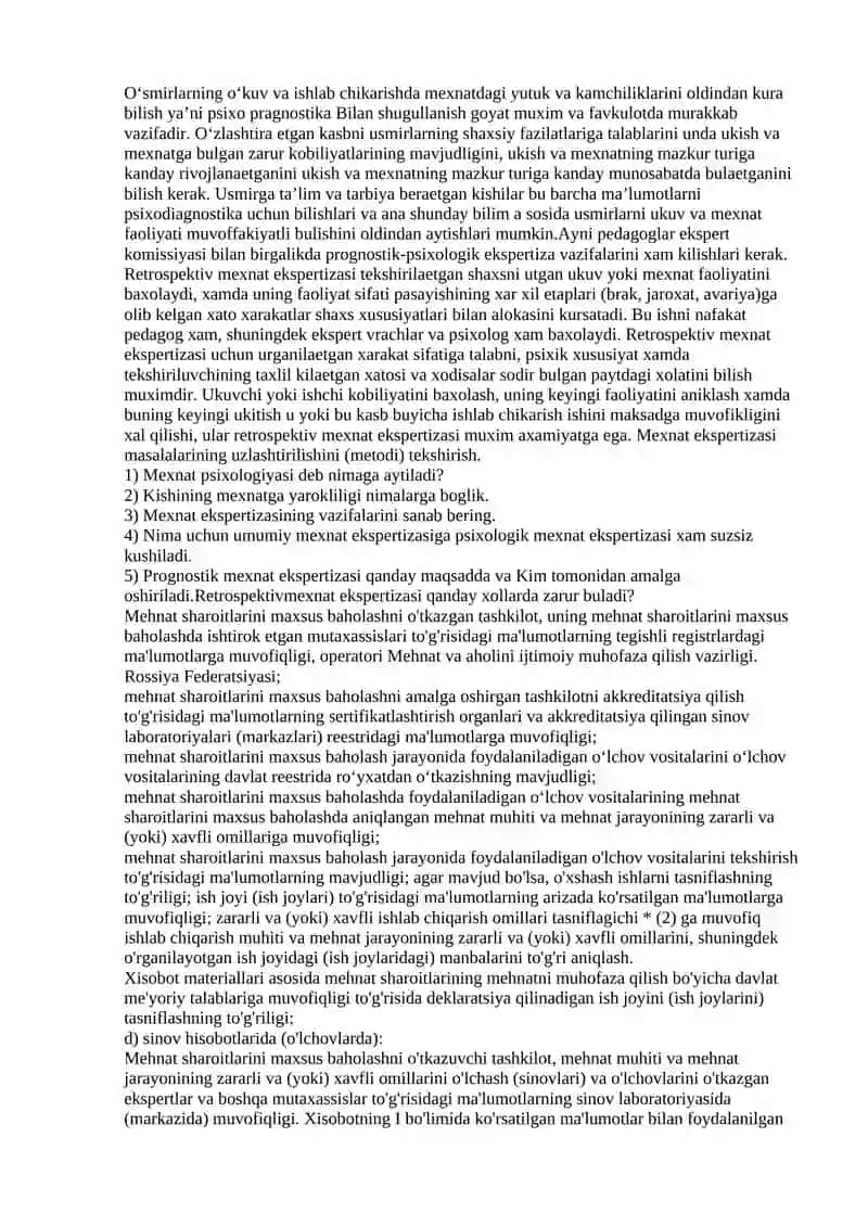 Mehnat ekspertizasi 2