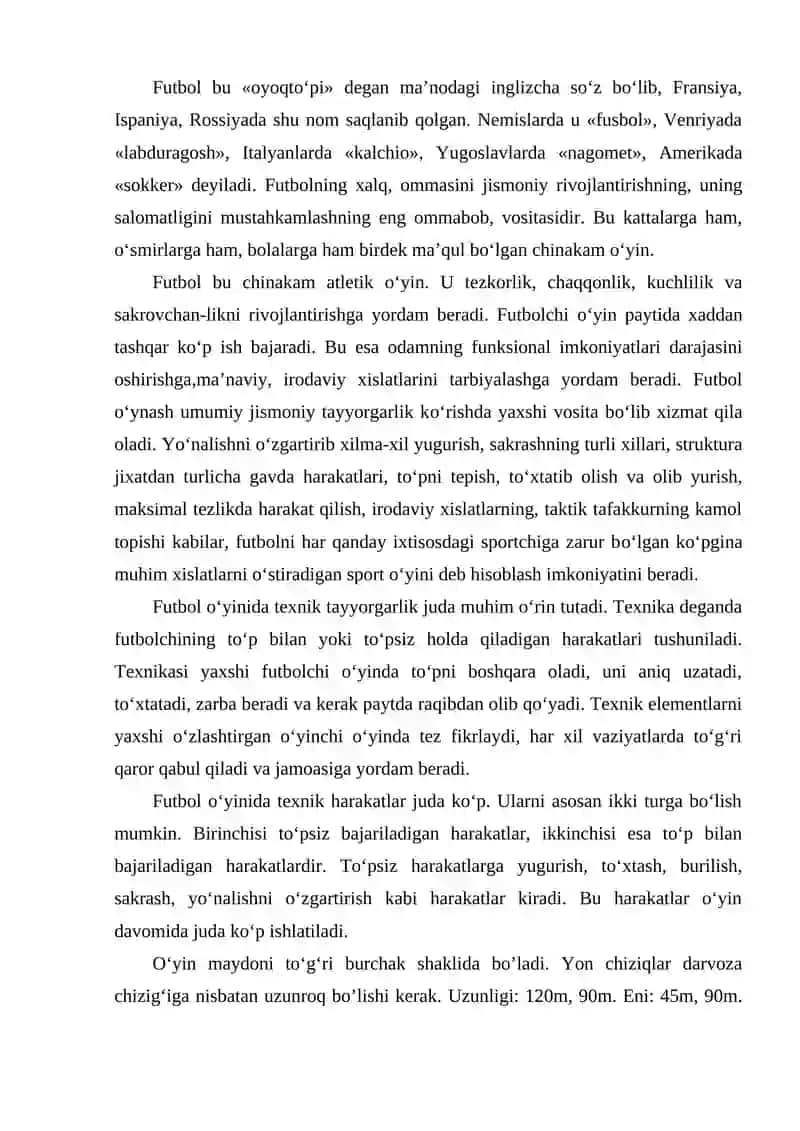 Futbol o'yin qoidalari 2
