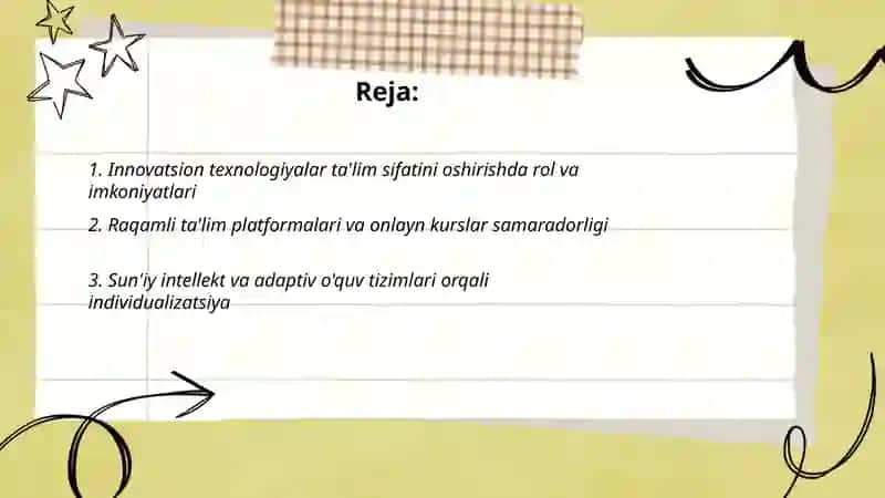 Innovatsion texnalogiyalar ta'lim sifatini oshirish manbai sifatida 2