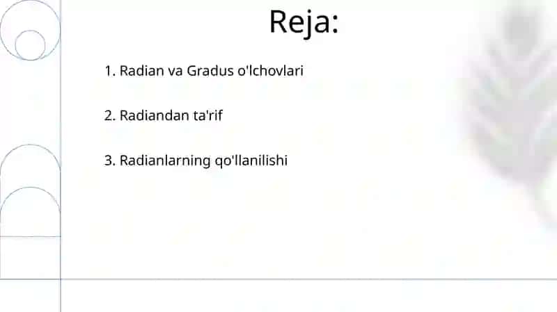 Radian o'lchov 2