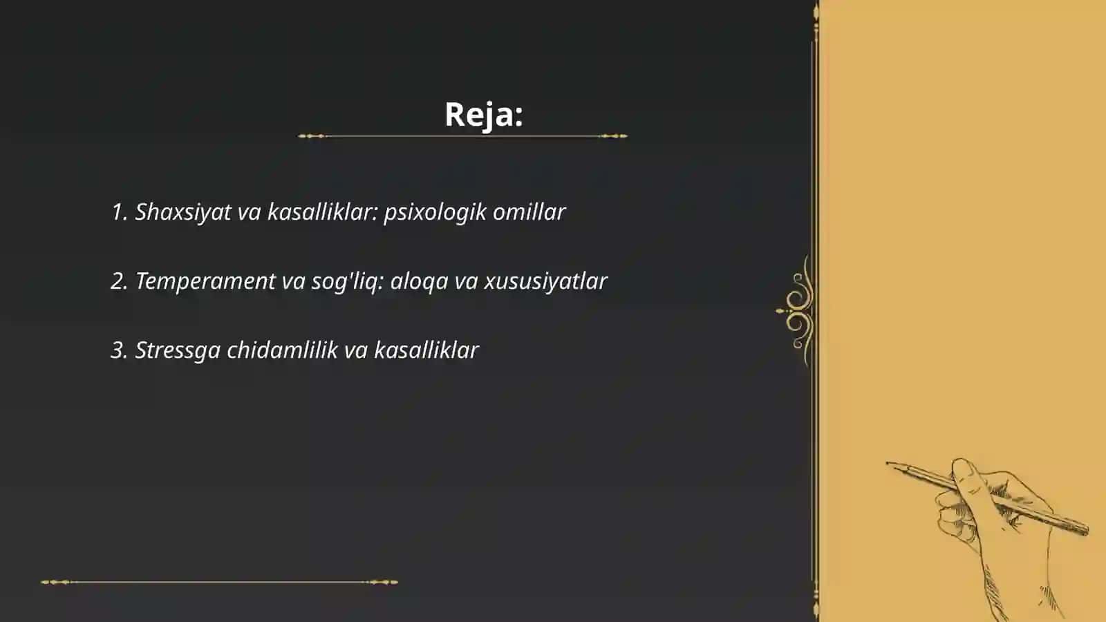 Shaxsiyat va kasalliklar: psixologik omillar 2