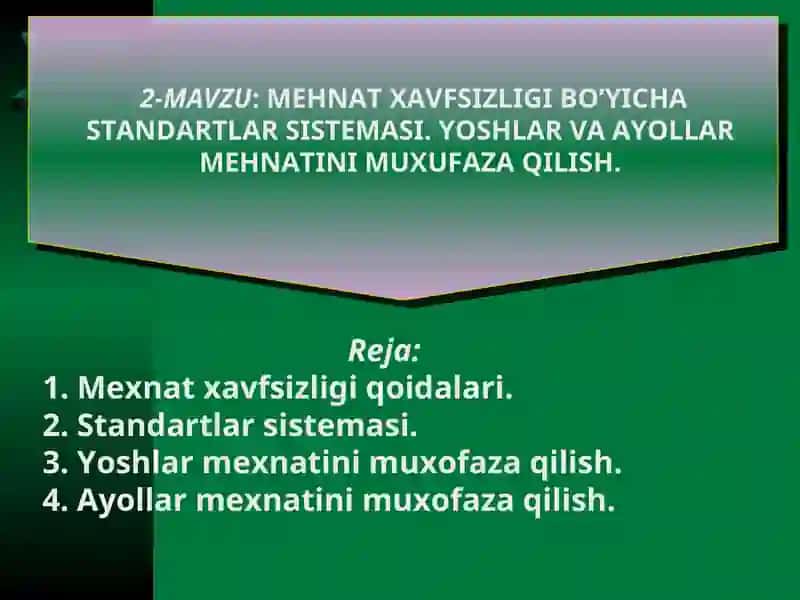 MEHNAT MUXOFAZASI 2