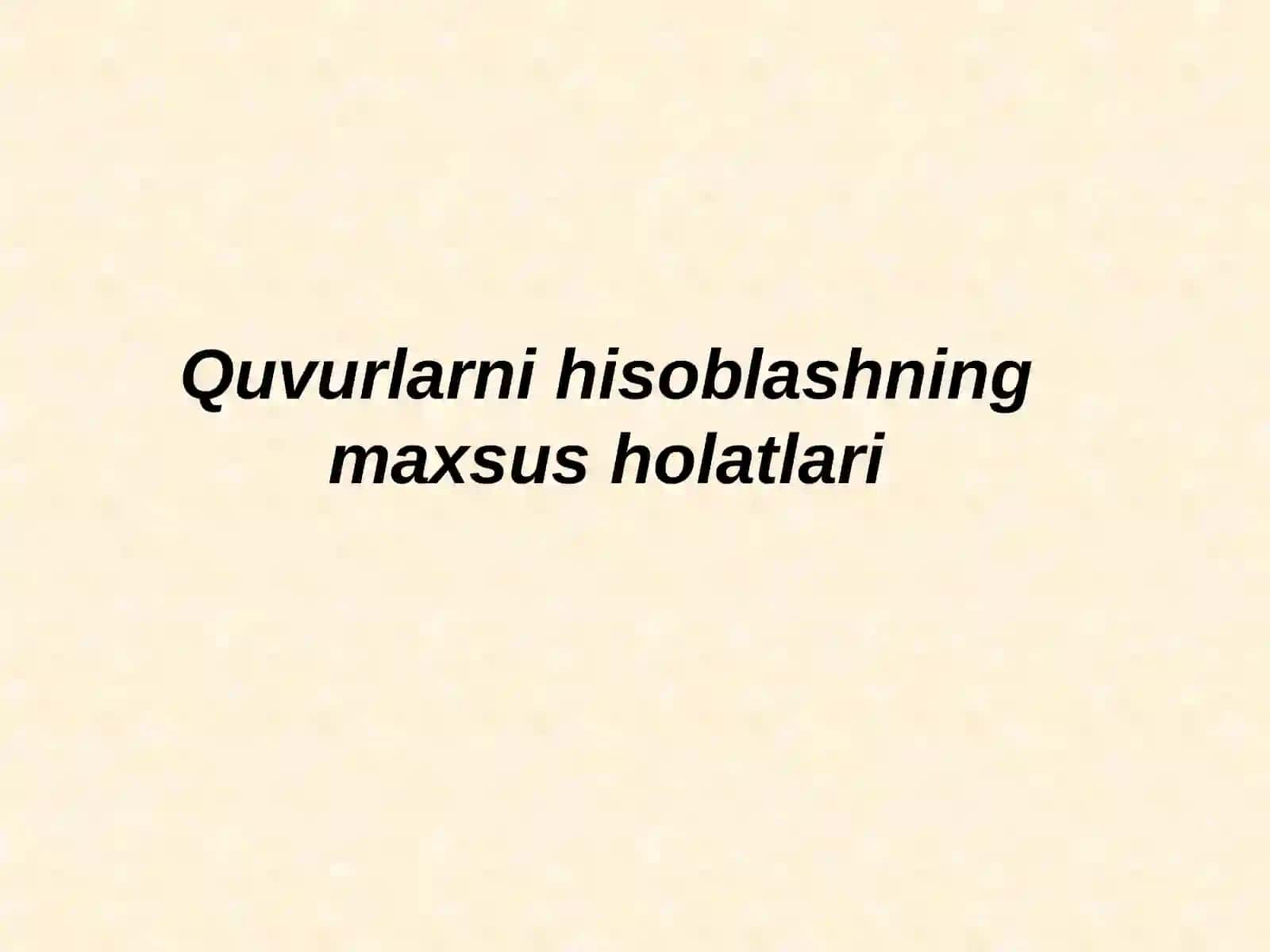 Quvurlarni Hisoblash Asoslari 2