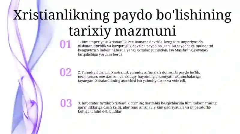 Xristianlik Paydo BoʻLishi Aqidalari Asosiy YoʻNalishlari 2