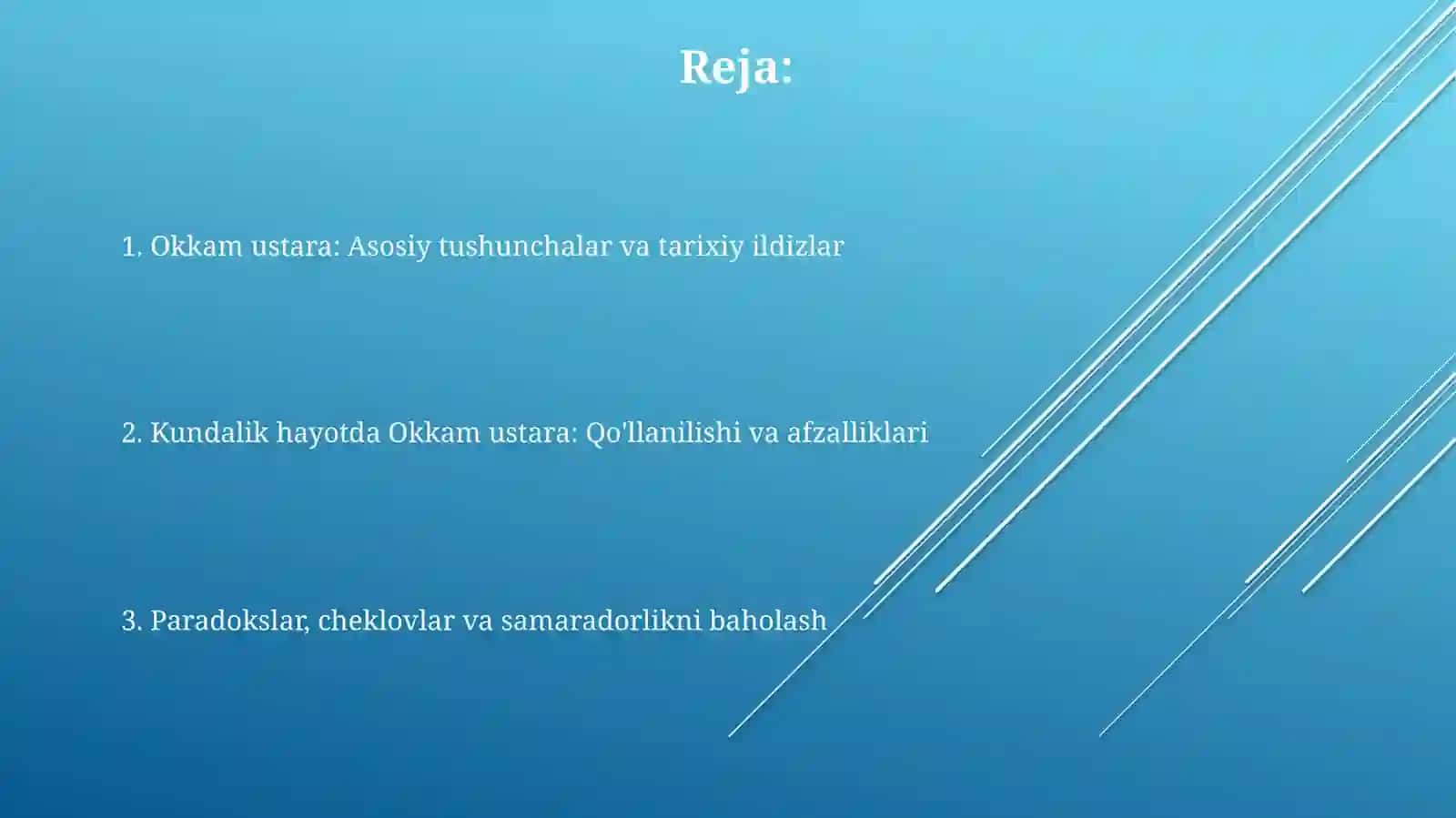 Okkam mustarasivauning kundalikhayotdaqôllanishi 2