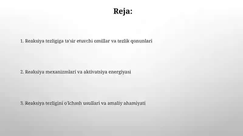 Kimyoviy reaksiyalarni tezliklari 2