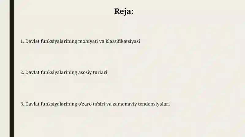Davlat funksiyalarini tasniflash 2