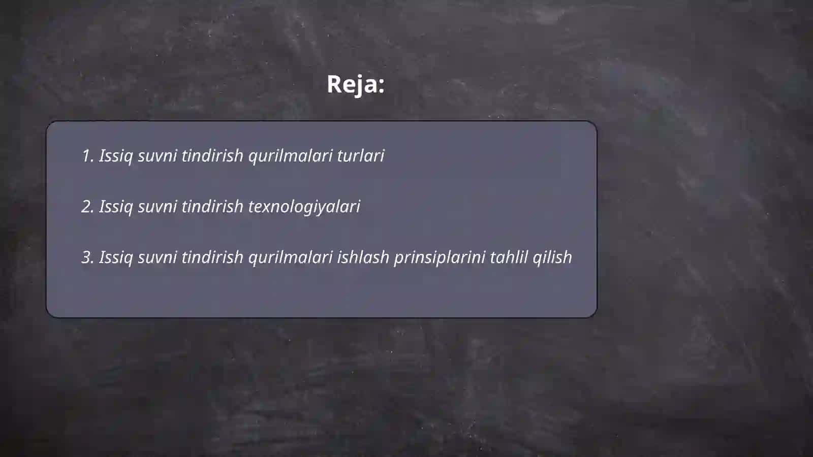 Issiq suvni tindirish qurilmalari 2