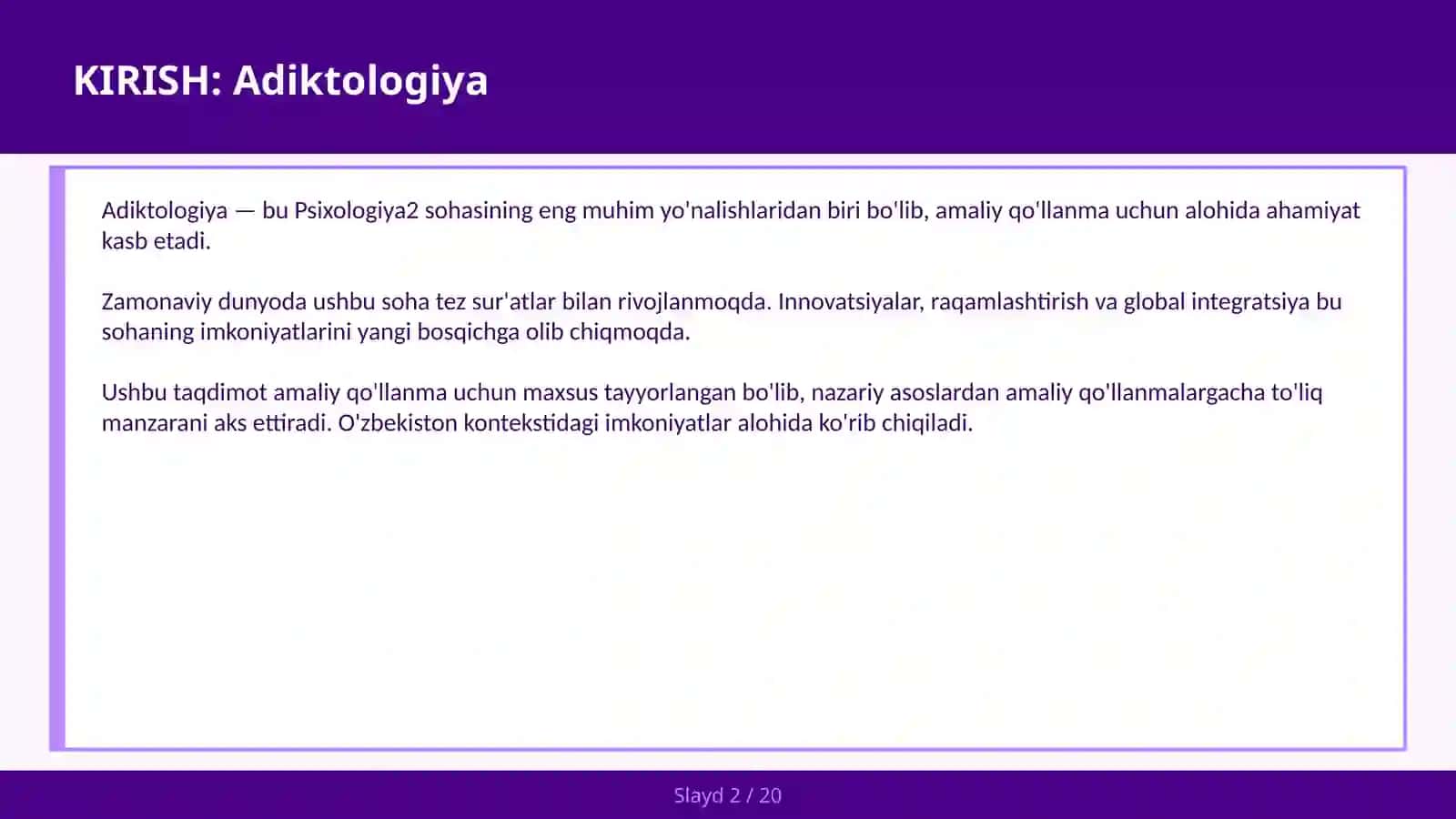 Adiktologiya - Bog'liqlik — amaliy qo'llanma 2