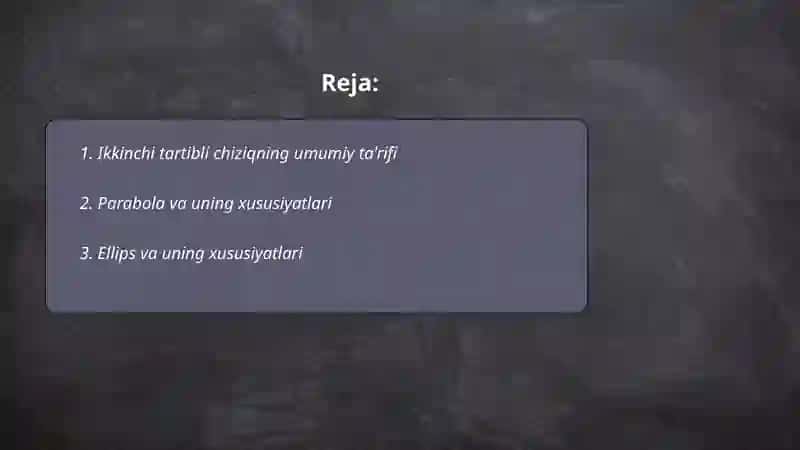 Ikkinchi tartibli chiziq va uning turlari 2