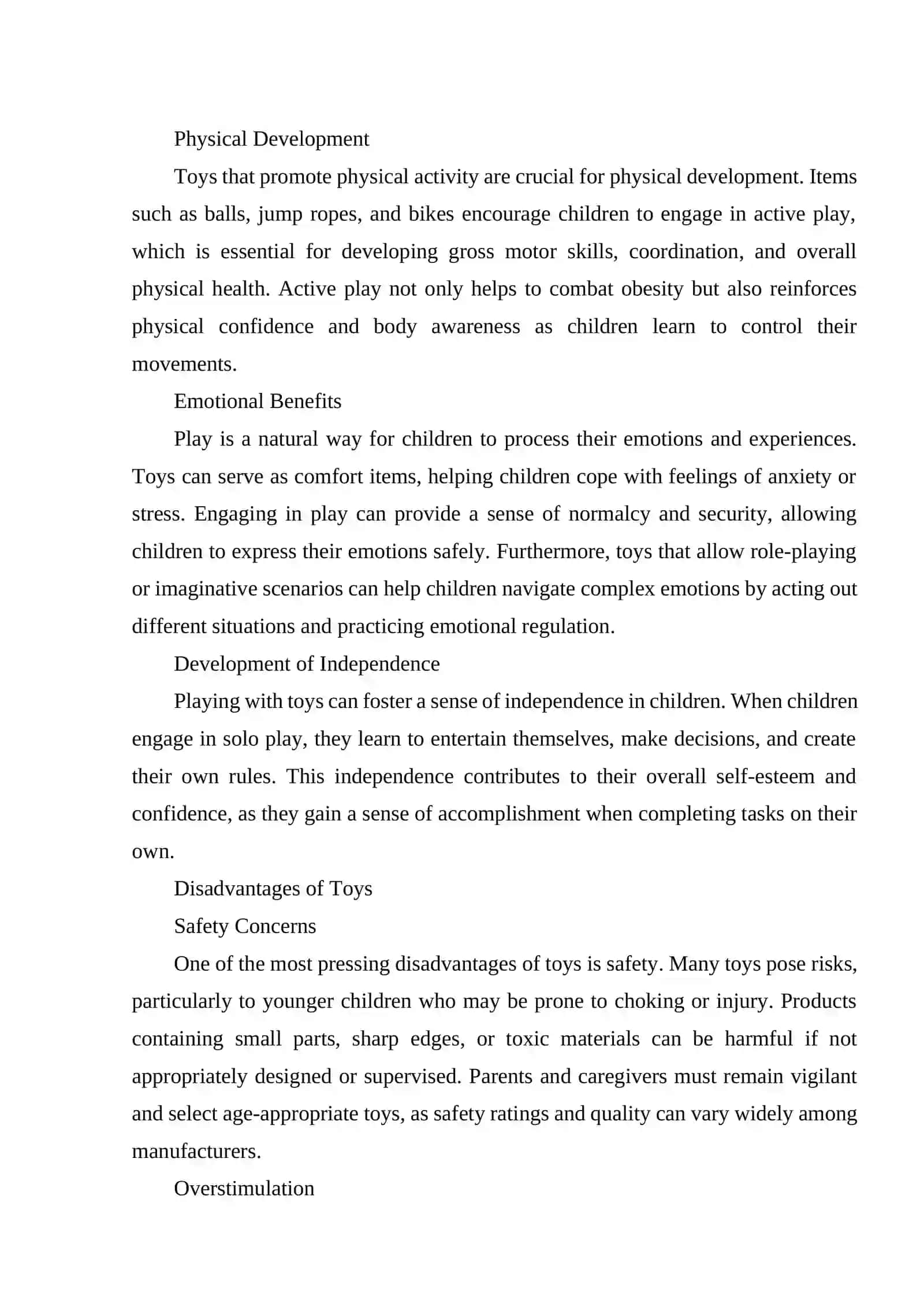 Advantages and disadvantages of toys 2