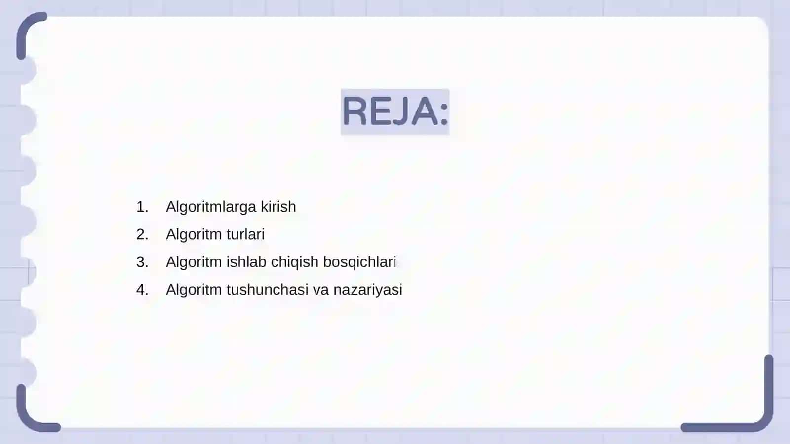 Algoritimni ishlab chiqish metodlari 2