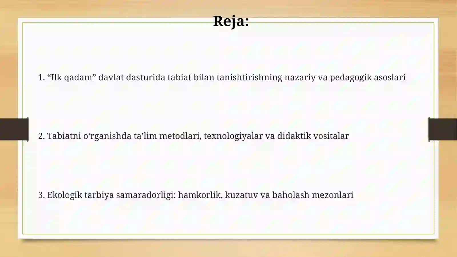 Ilk qadam davlat dasturida tabiat bilan tanishtirish mazmuni 2