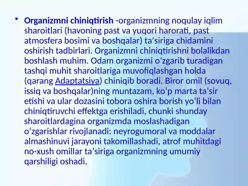 Sog’lom bolalarni chiniqtirish usullari 2