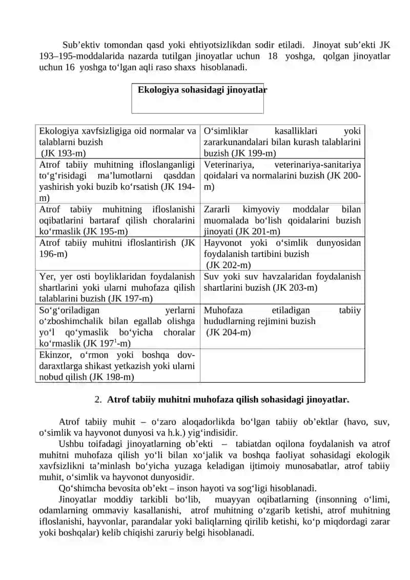 Ekologiya sohasidagi jinoyatlar 2
