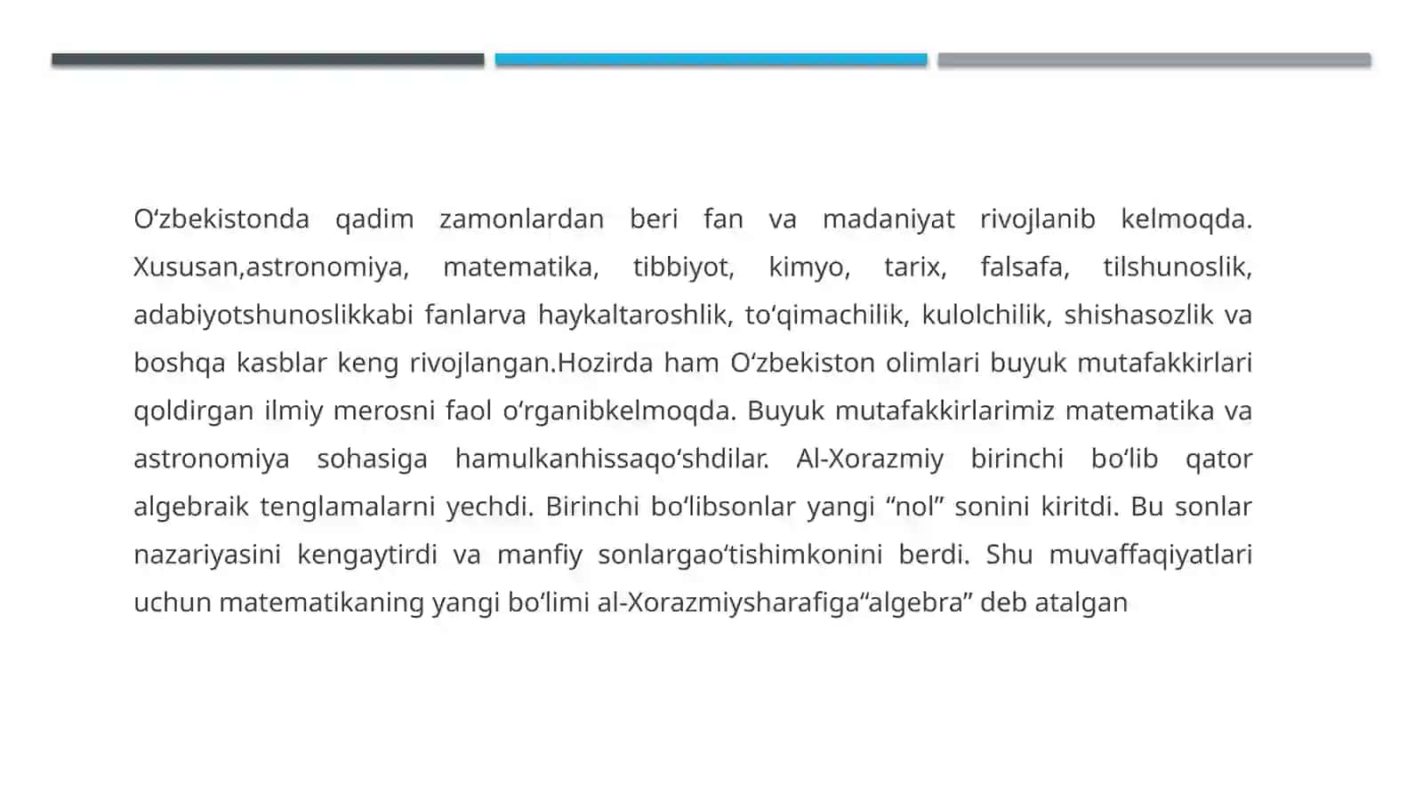 Ajdodlarimizning matematika faniga qoʻshgan ulkan hissalari haqida 2