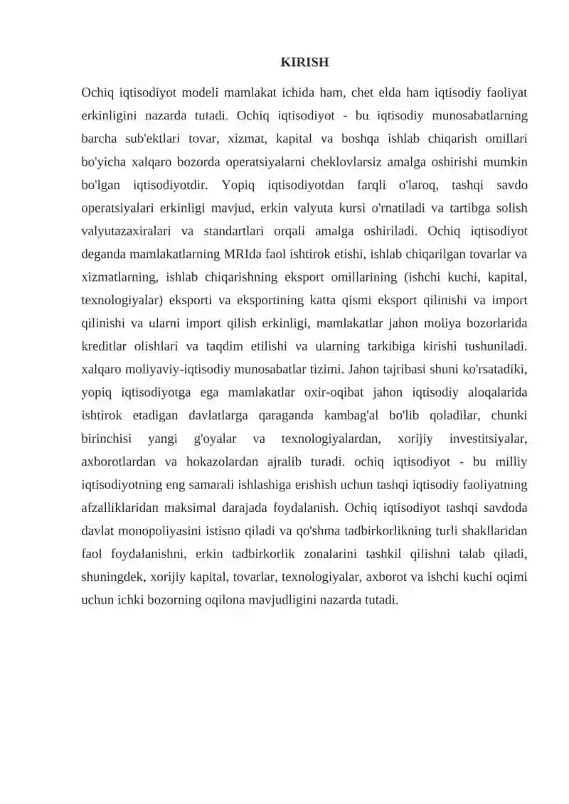 Kichik ochiq iqtisodiyot modeli 2
