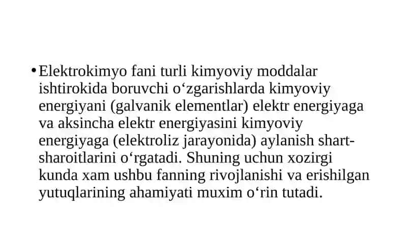 Elektrokimyoviy jarayonlar 2