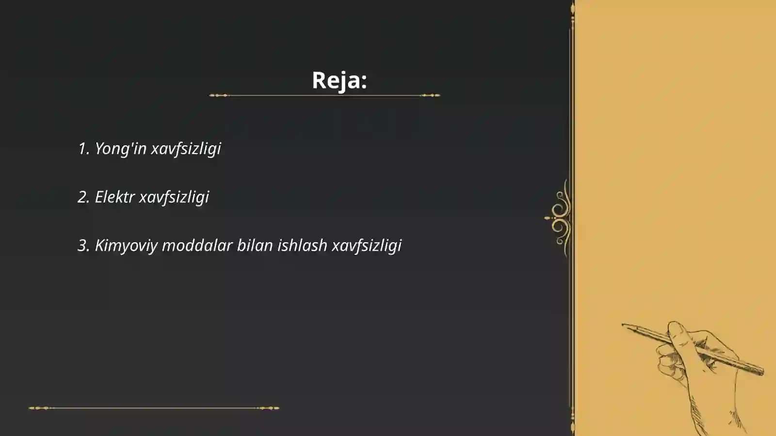 Saf mashqlari 2