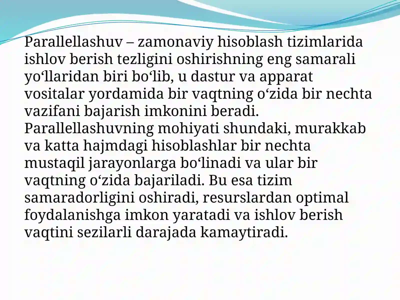 Zamonaviy hisoblash tizimlari 2