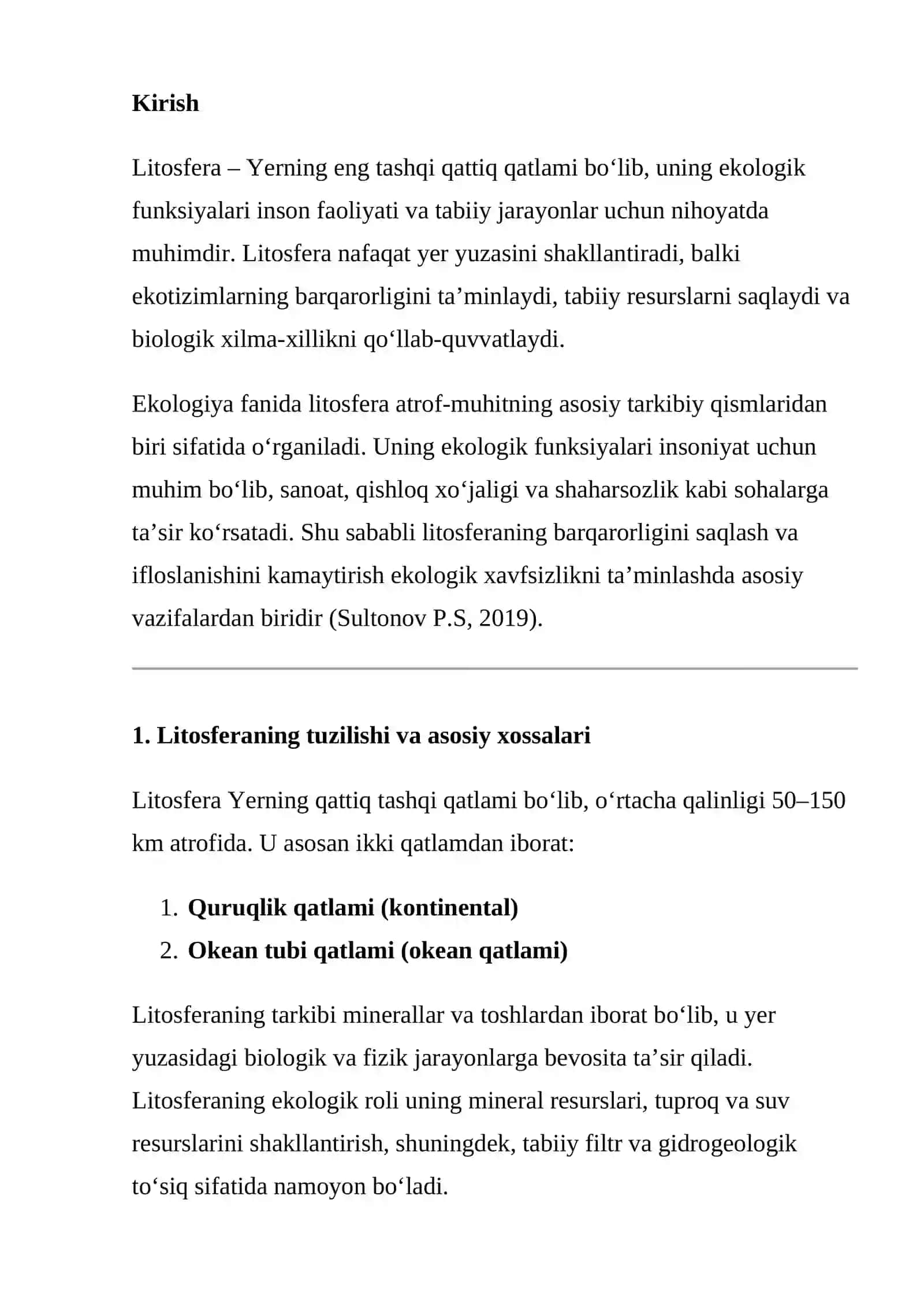 Litosferaning ekologik funksiyasi 2