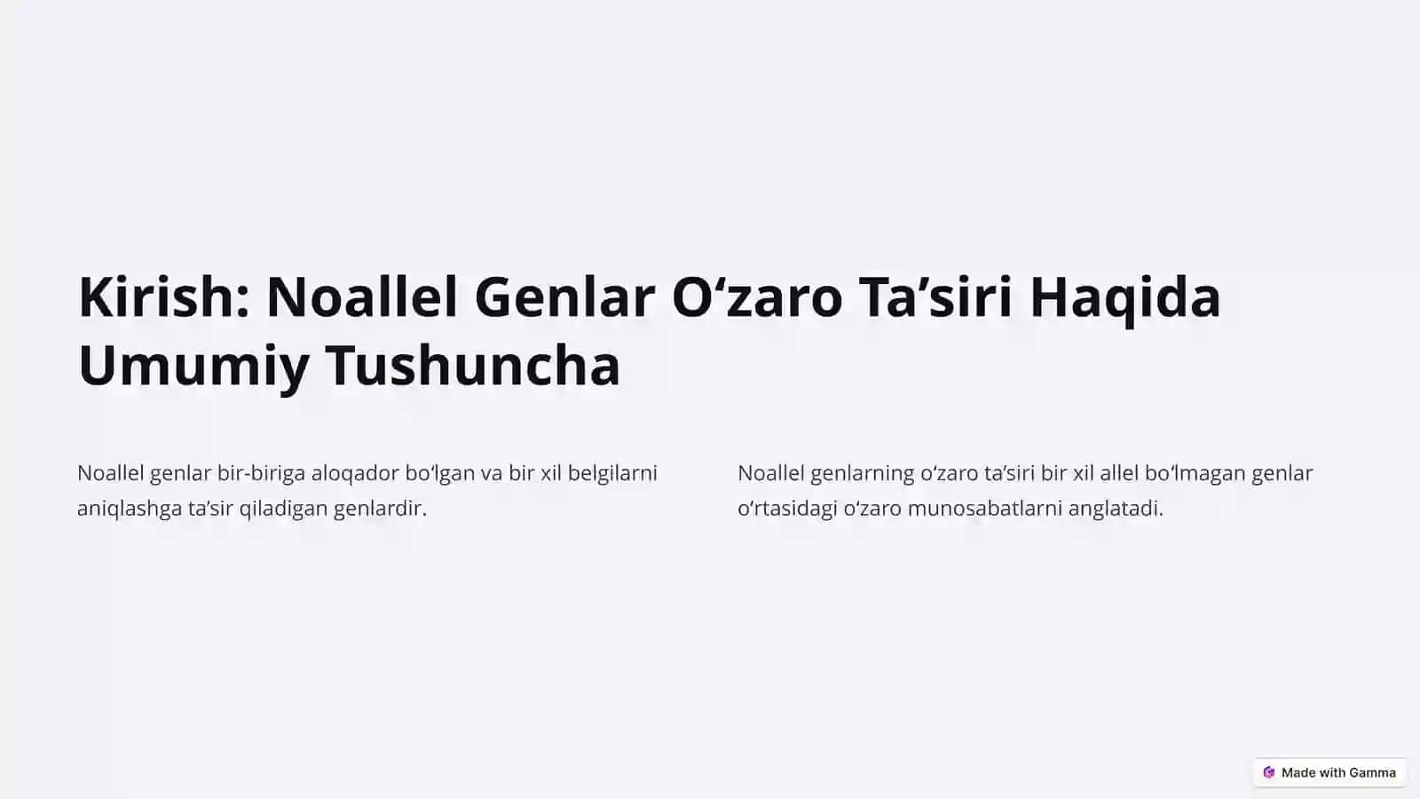Noallel Genlarning Oʻzaro Ta’siri 2