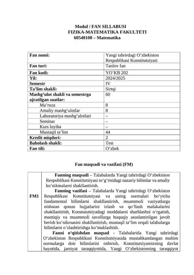 Yangi tahrirdagi O‘zbekiston Respublikasi Konstitutsiyasi 2