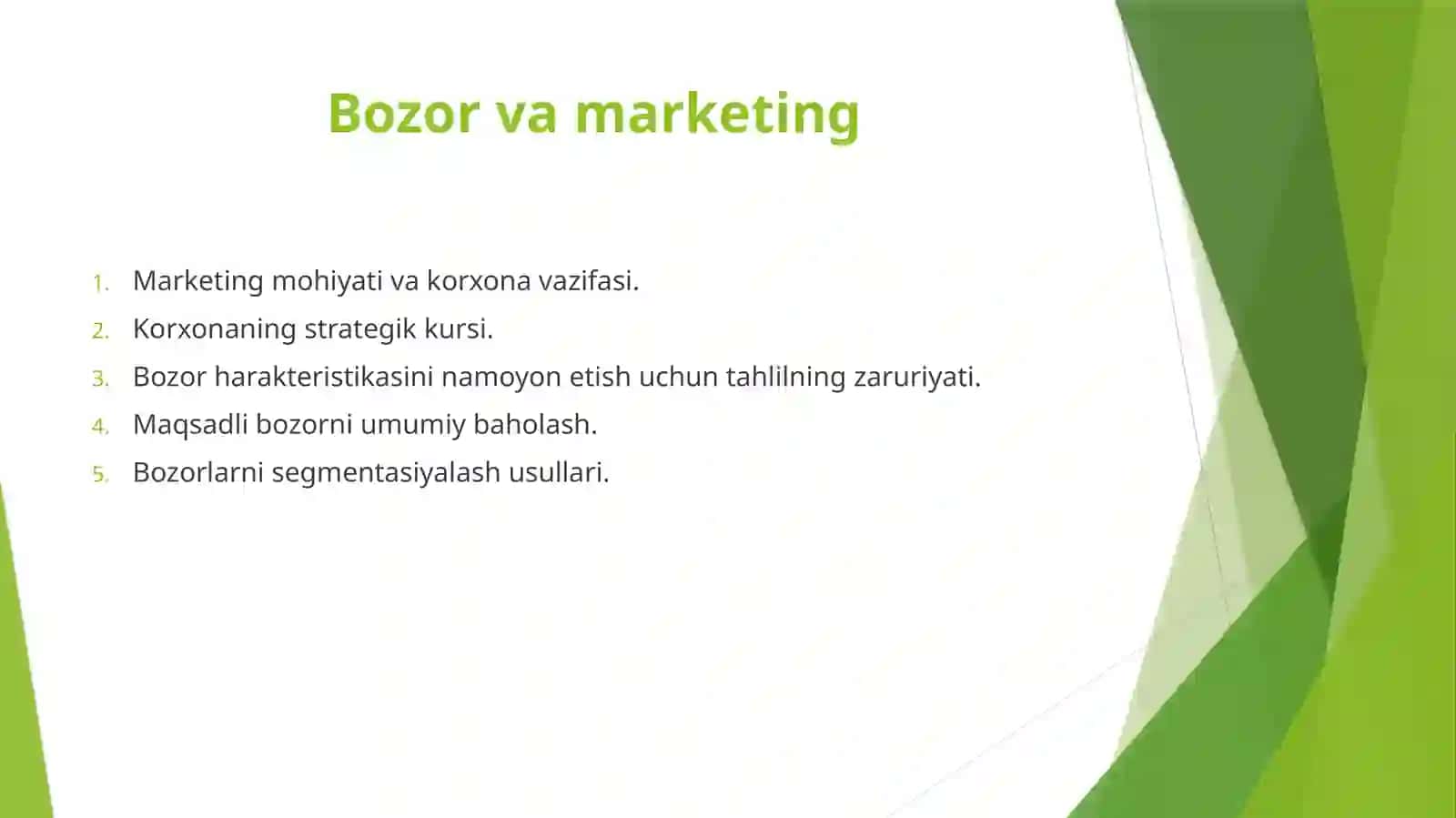 Bozor va marketing 2