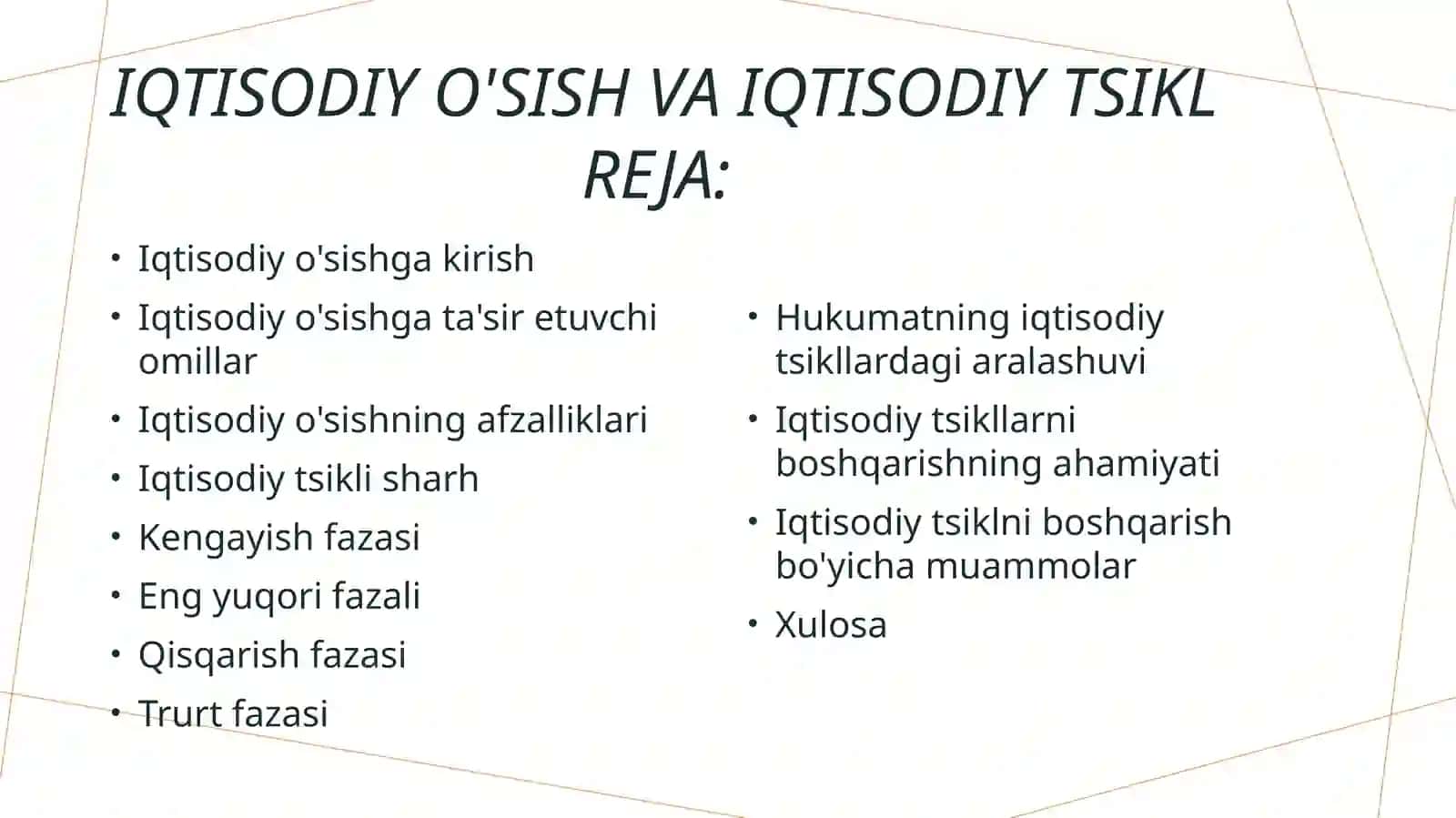 Iqtisodiy o'sish 2