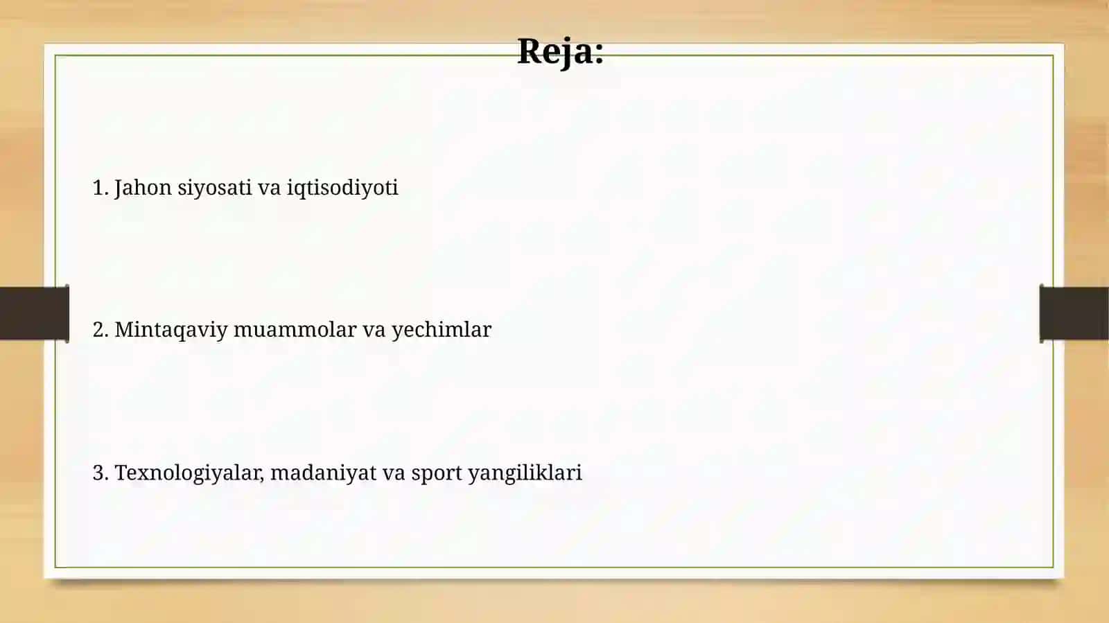 Jahonda va mintaqamizdagi bugungi yangiliklar 2