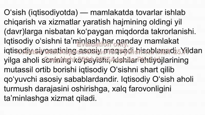 Iqtisodiy O'sish 2