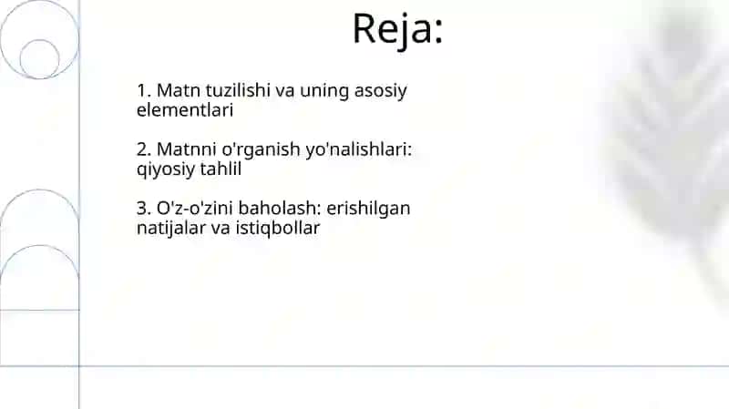 Matnni o'rganish yo'nalishlari 2