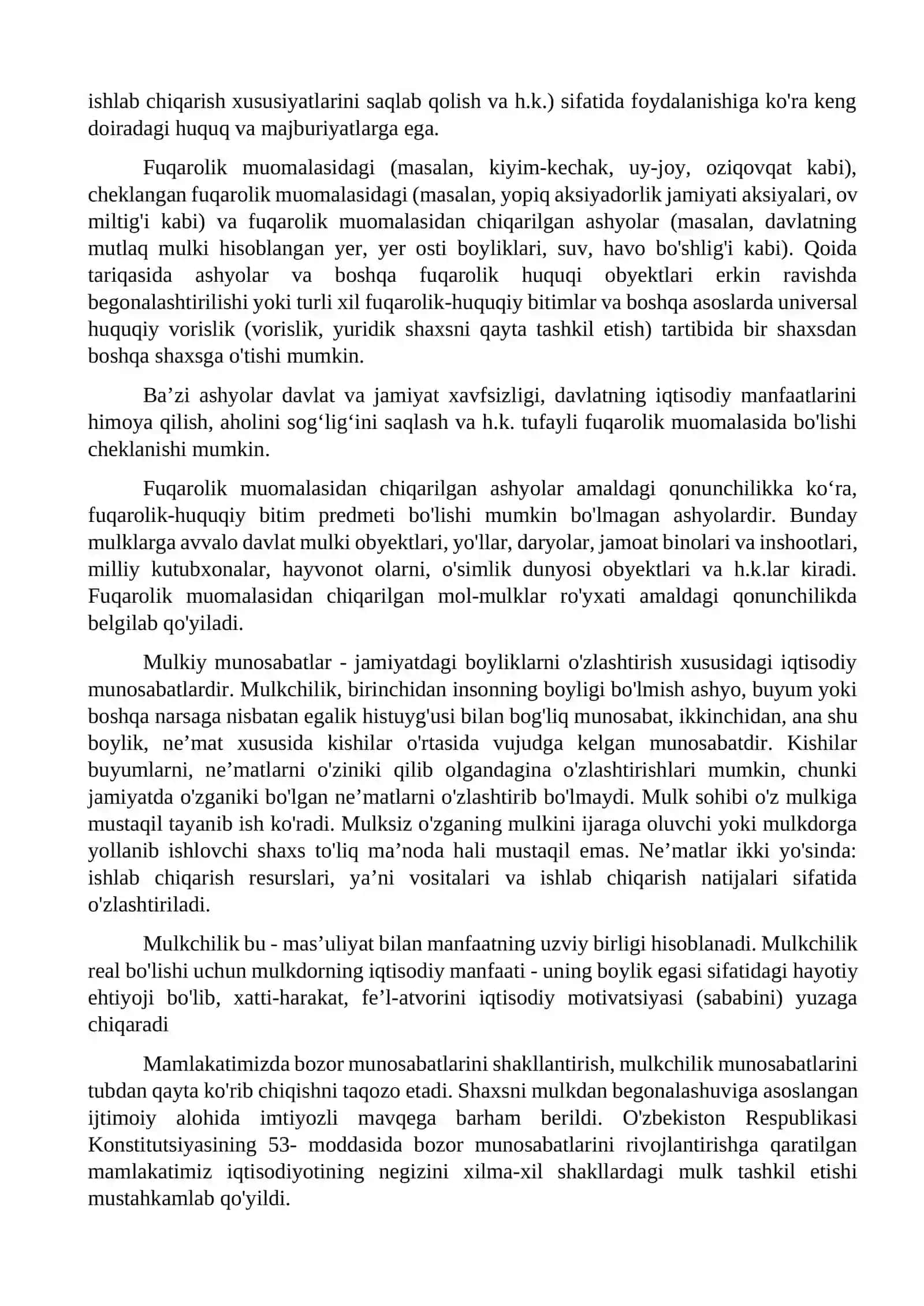 Mulk huquqi tushunchasi 2
