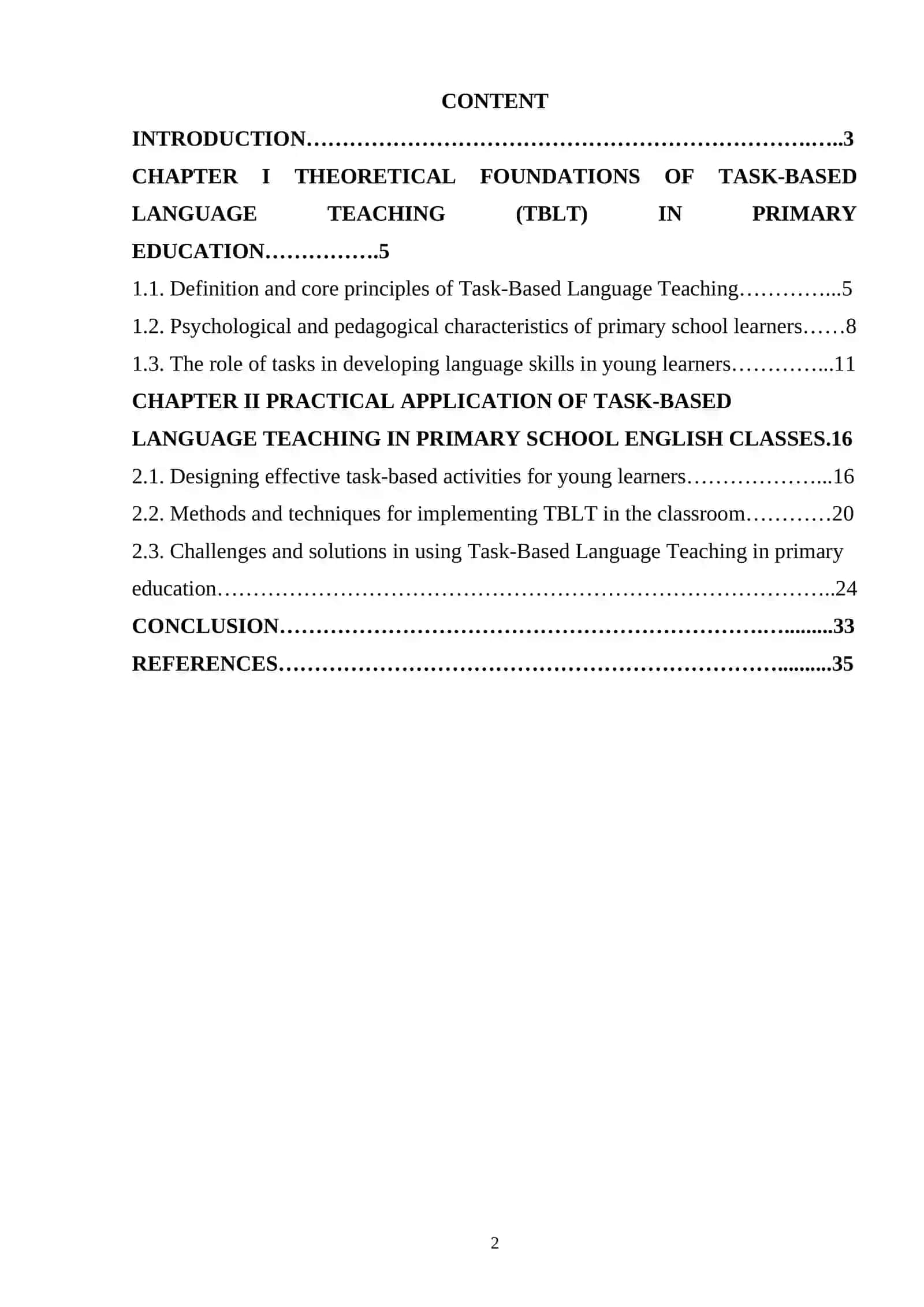 TASK-BASED LANGUAGE TEACHING IN PRIMARY SCHOOL ENGLISH CLASSES 2