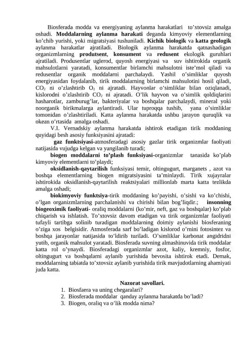 Biоsfеrаning tuzilishi 2
