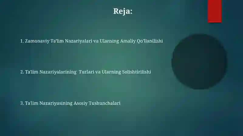 Taʼlim nazariyasi 2