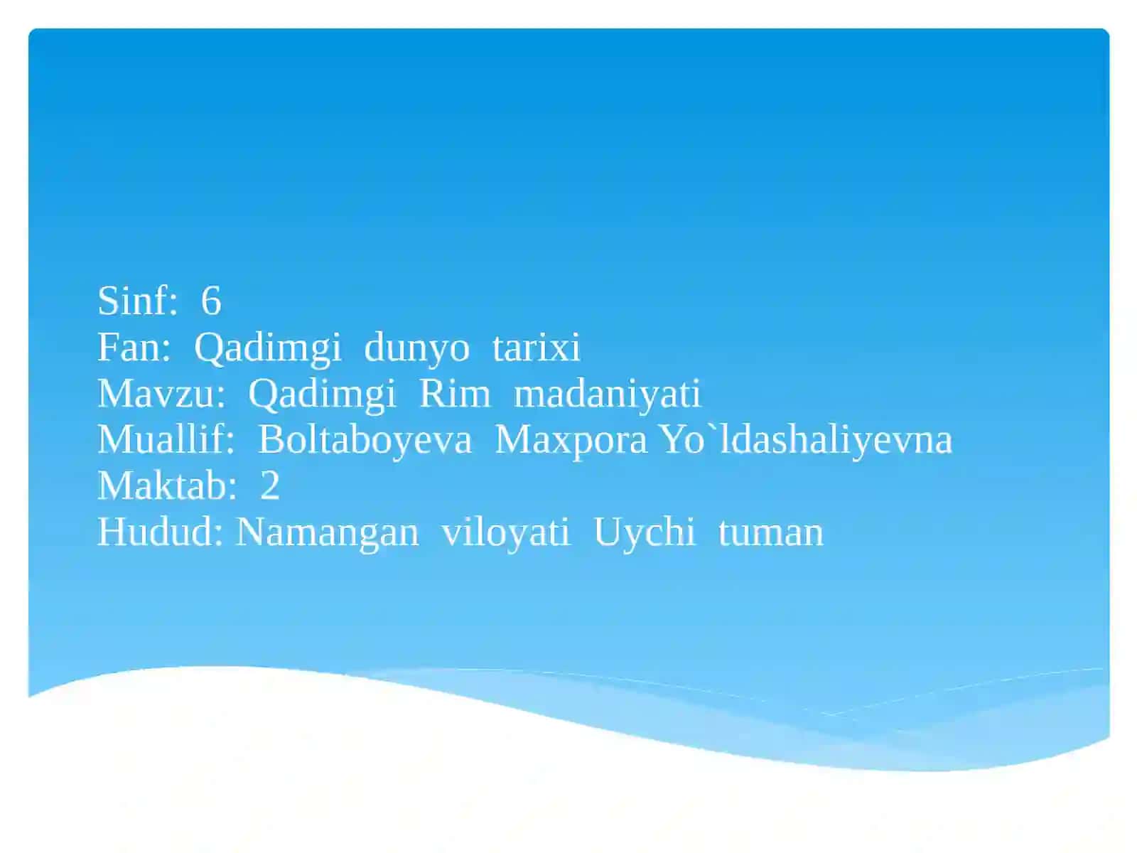 Qadimgi Rimmadaniyati 2