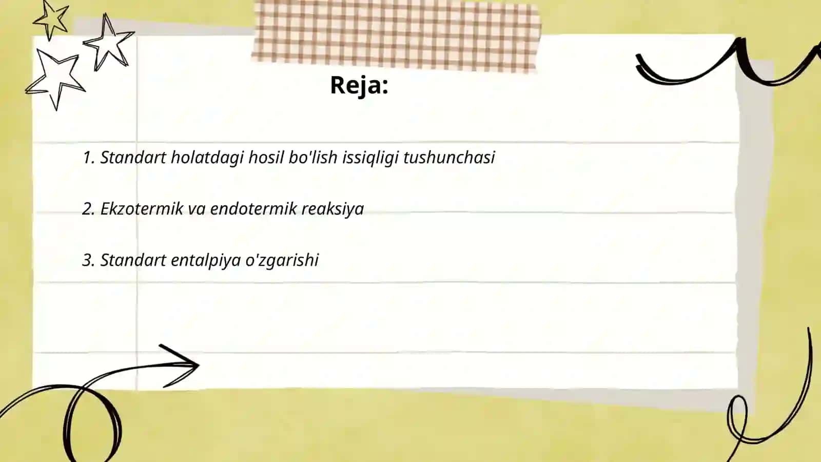 Standart holatdagi hosil bo'lish issiqligi 2