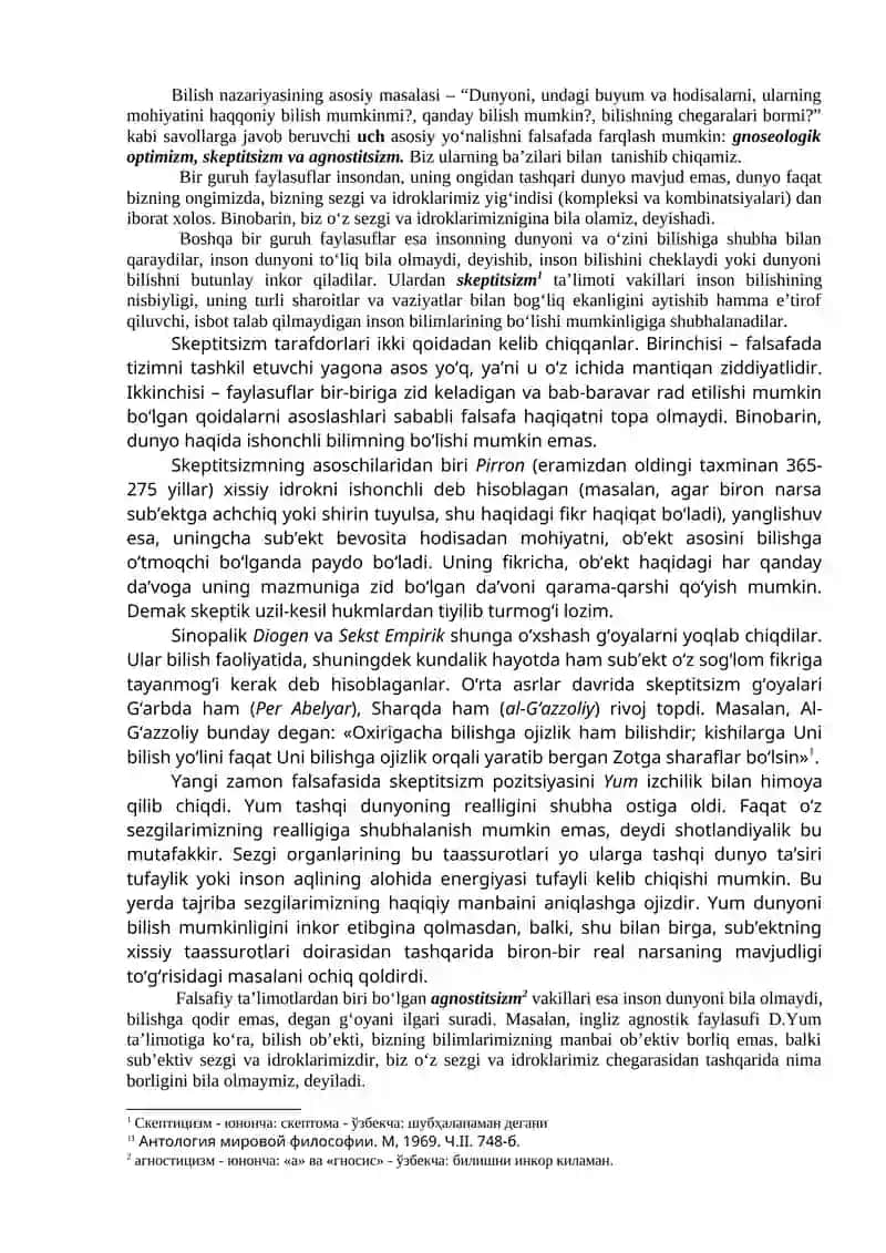 Bilish falsafasi (Gnoseologiya) 2