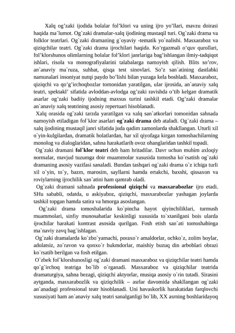 Og`zaki Drama va Xalq Teatri 2